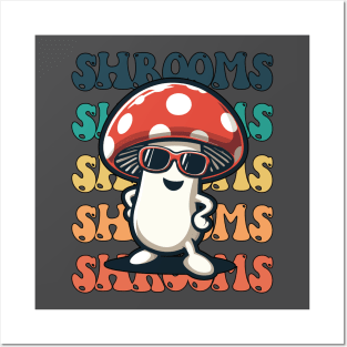 SHROOMS - Foraging - Fungi - Cottagecore - Retro Posters and Art